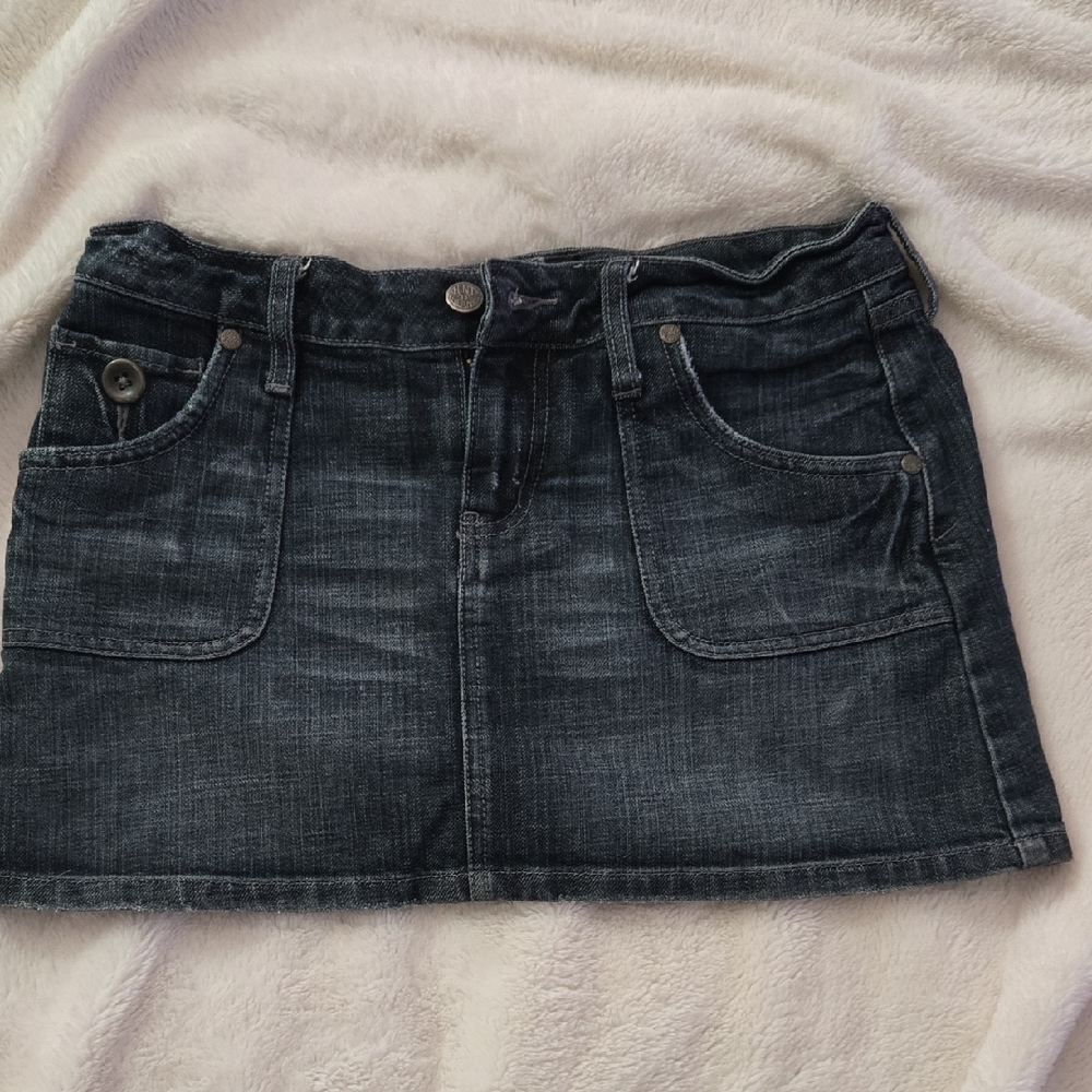 Dark Wash Denim Mini Skirt